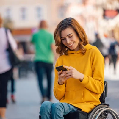 Woman using top app picks for independence, connection and daily life